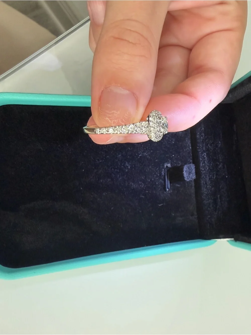 14K White Gold Diamond Engagement Ring